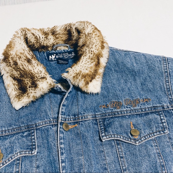 Big Dogs Womens Small Fur Lined Trucker Jacket S - Picture 2 of 5